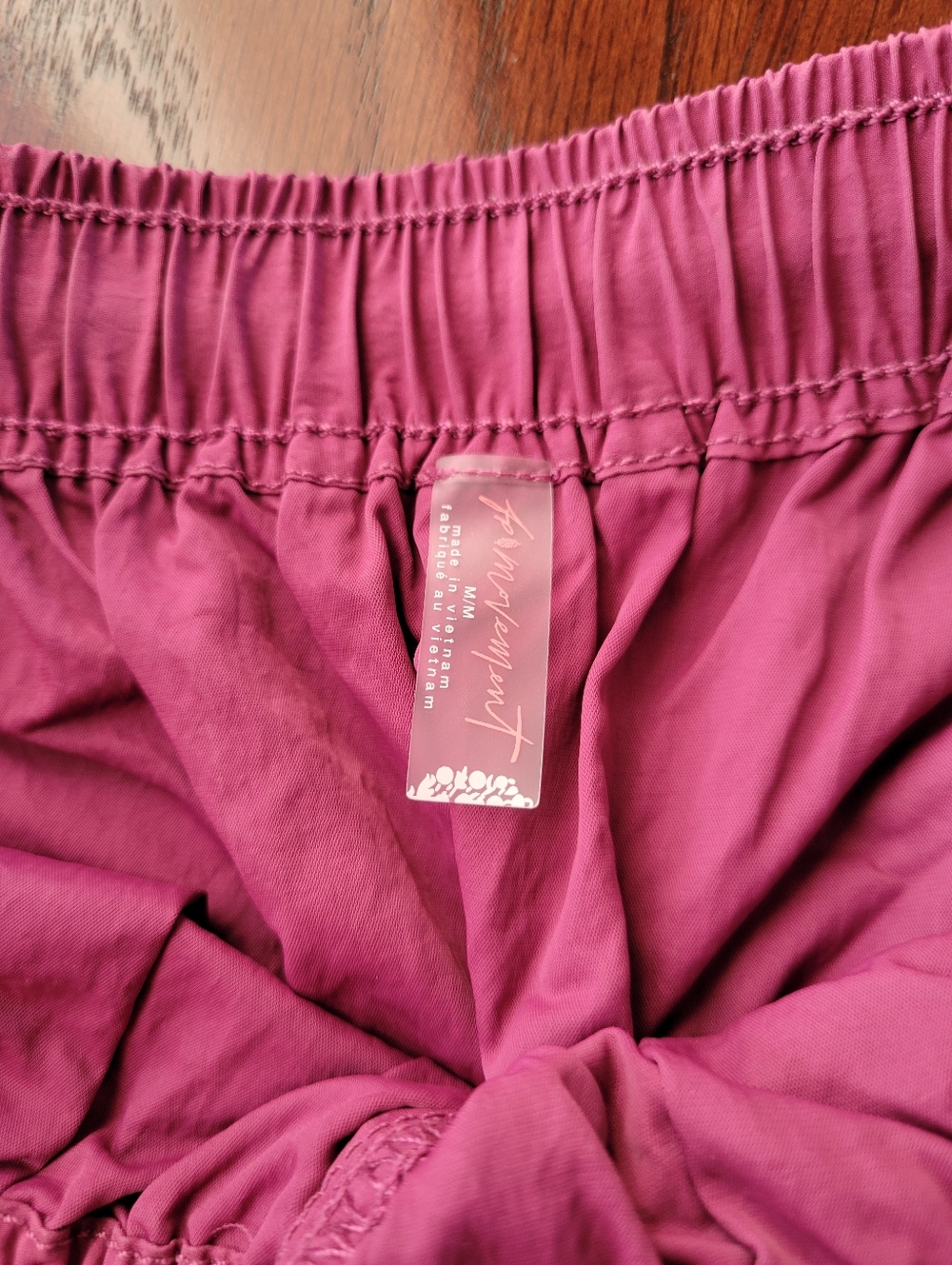 Free People FP Movement Freeflow Pants Size Med Mulberry Combo Pink - Picture 9 of 9